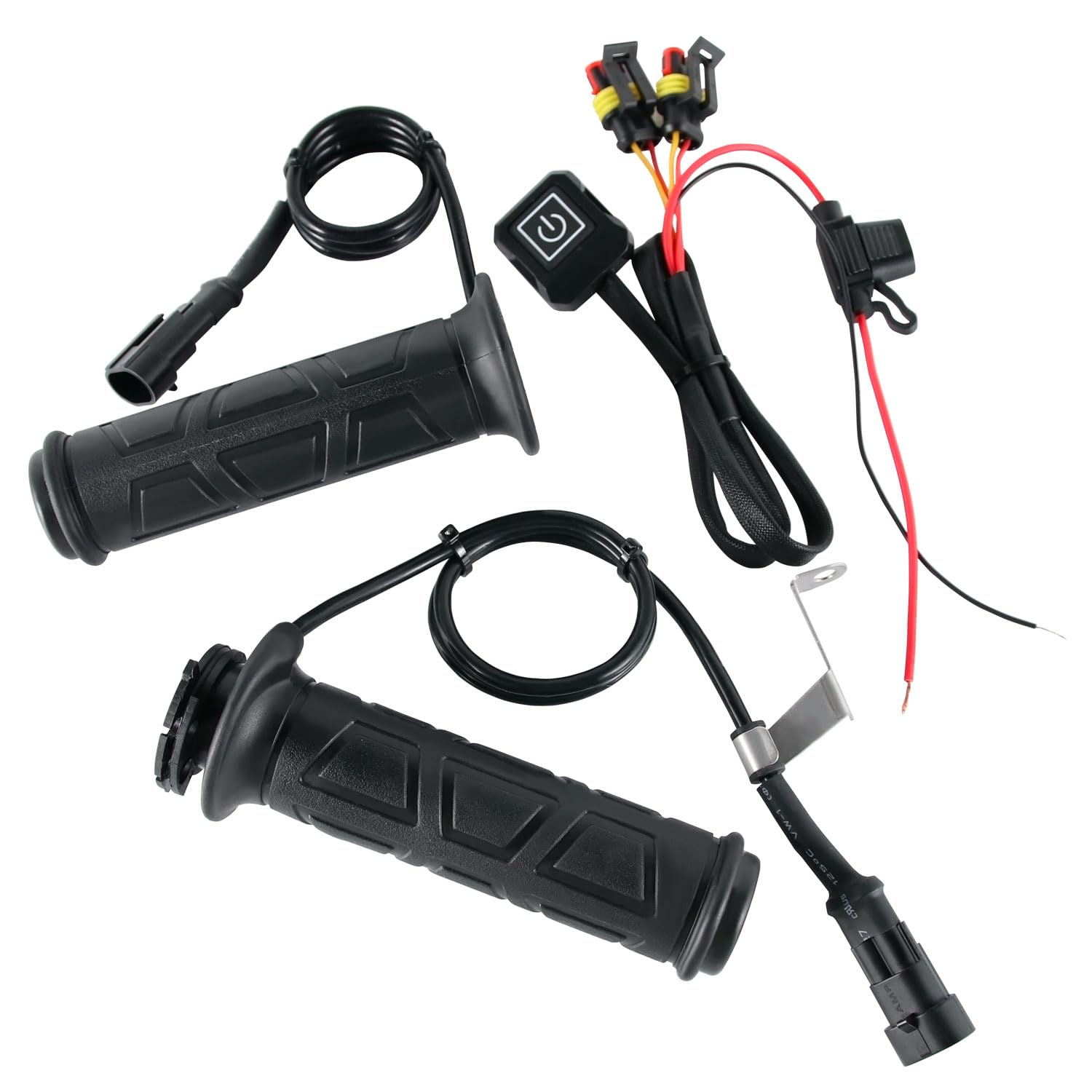 

Универсальные мотоциклетные нагревательные рукоятки с температурой 3-позиционный переключатель Совместимы с Millibar Встроенное управление, Настройки, В комплекте, 22,2 мм серебряный