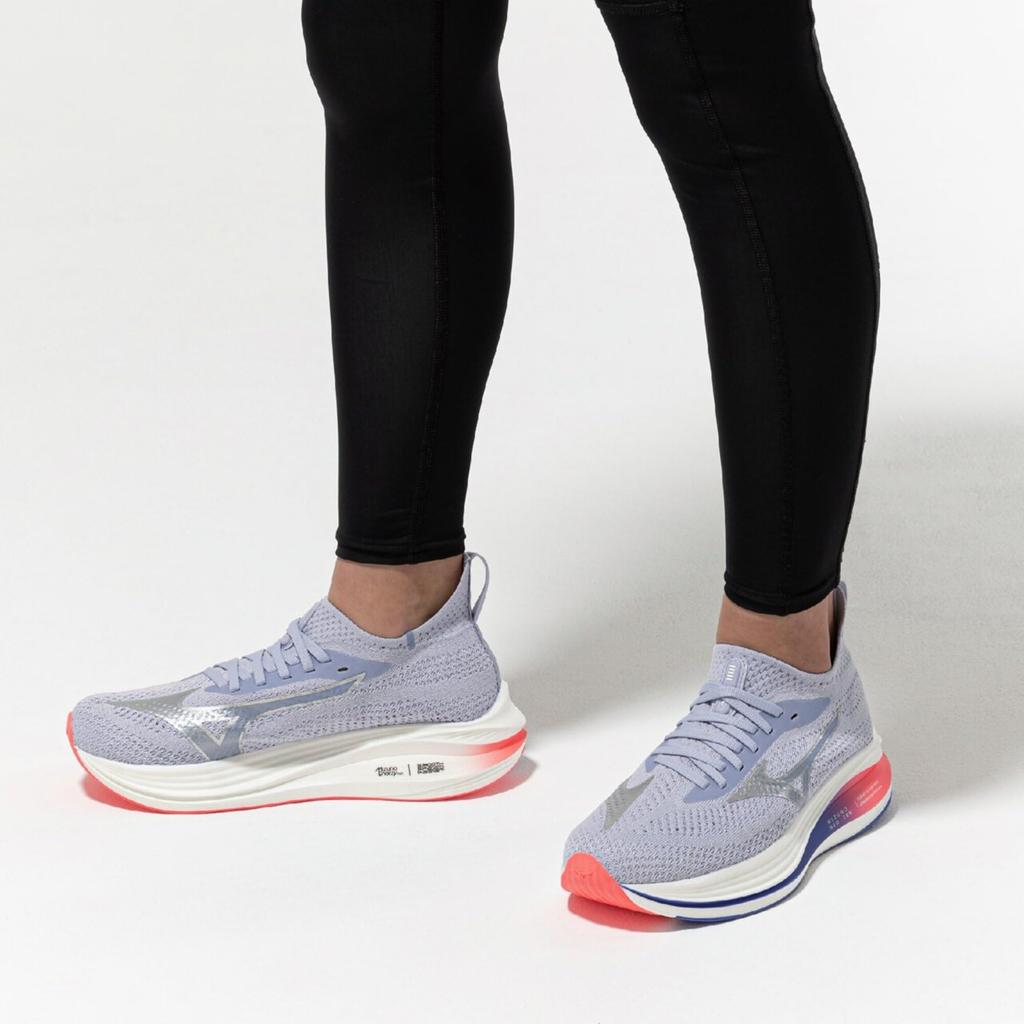 Mizuno NEO ZEN Running Purple x Silver x 2E Women's Shoes, Pink, 23.5 cm,