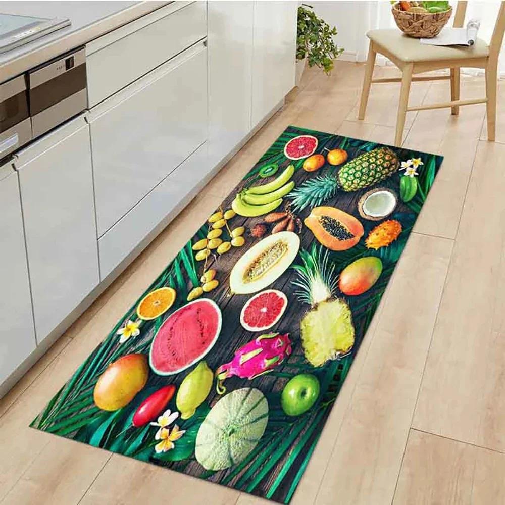 Flavoring Fruit Floor Mat Vegetable Carpet for Kitchen or Entrance Washable Non-Slip Rug Home Decor Large Size for Household Use