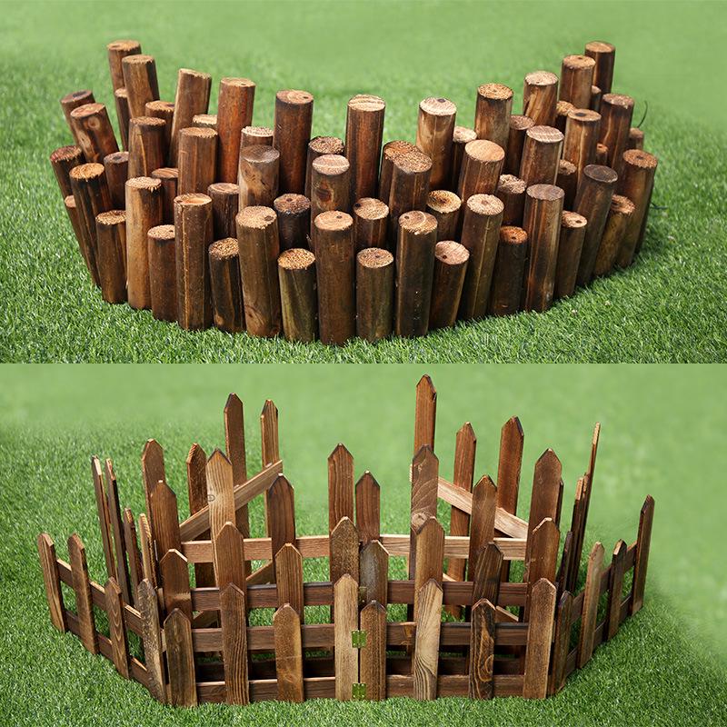 Outdoor Anticorrosive Wooden Garden Fence with Stakes