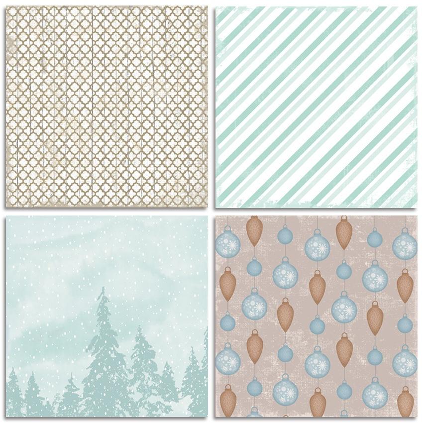 24 fogli Suoni di neve Natale Carta artigianale Fustelle Arte Sfondo Origami Scrapbooking Creazione di biglietti