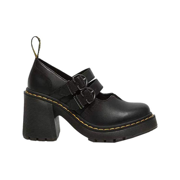 Dr. Martens Eviee Sandal Leather Double Buckle Platform Shoes Women Shoes Black 27371001