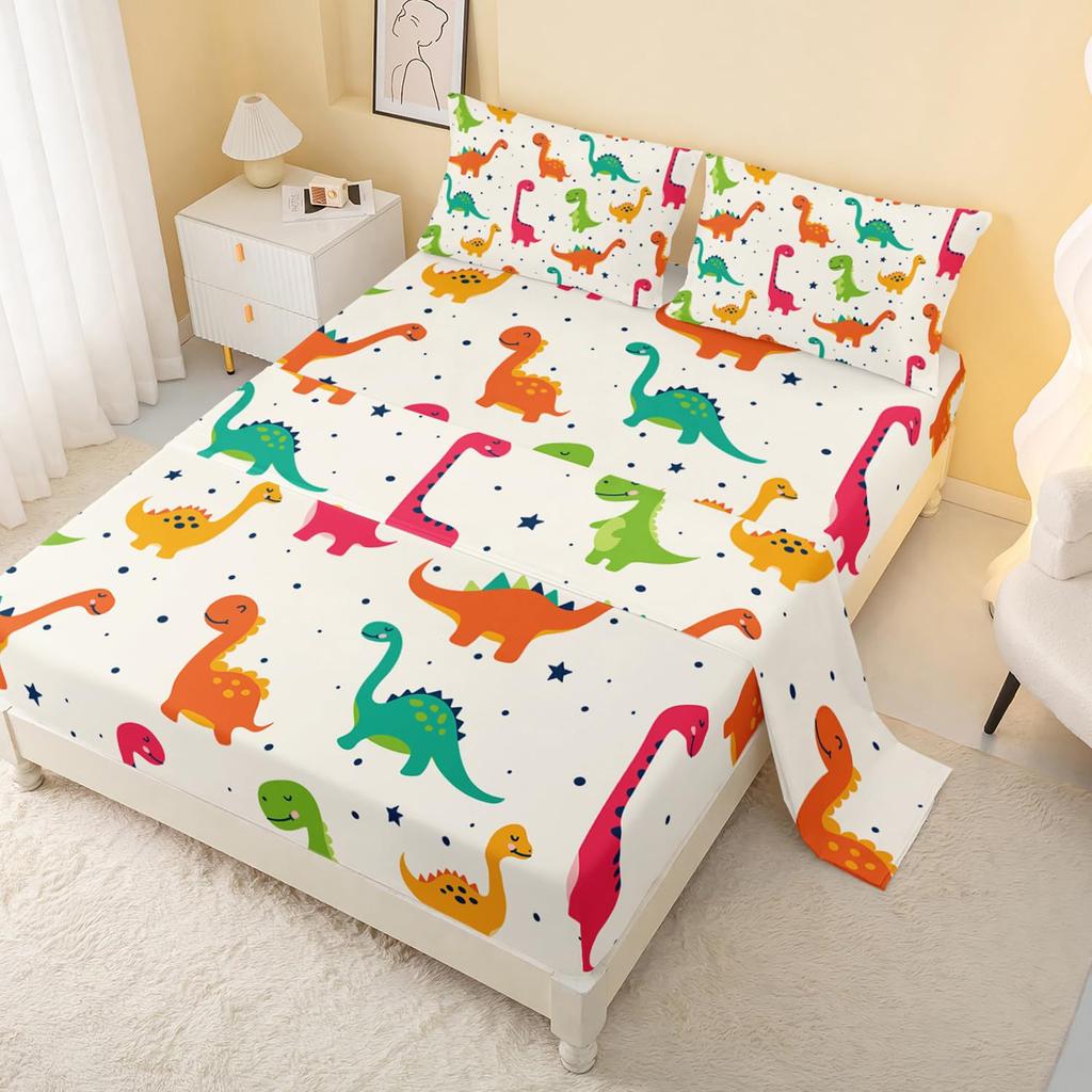 Cute Cartoon Panda Pattern Bed Hat Four-Piece Bedding Set Bedroom Dormitory Bedding Decoration