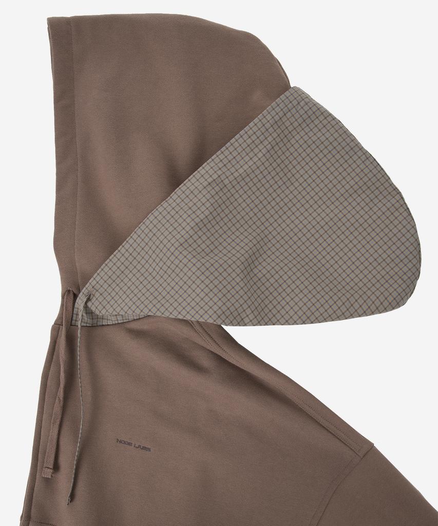 Node Labs Dev:10 Check Double Hoodie Zip-Up_Pale Brown