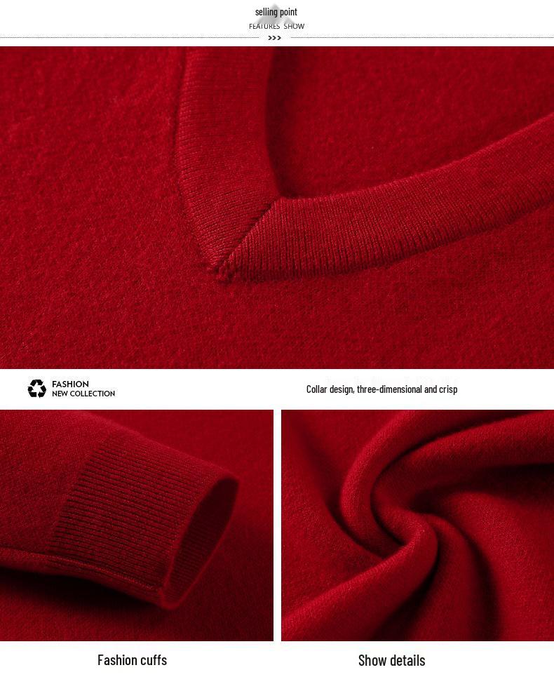 Men's Luxury Cashmere V-Neck Sweater - Warm, Stylish Autumn/Winter Layer for Middle-Aged Dads