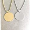 10pcs Mirror Polish Stainless Steel Round Blank Pendant Necklace Minimalist Zircon Men's and Women's Necklace Zircon Gift