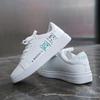 Sneakers da donna moda scarpe vulcanizzate traspiranti Pu Cute Cat Cartoon Lace Up Casual scarpe bianche da donna Zapatos De Mujer femminile
