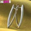 925 Sterling Silver AAA Zircon Charm V Earring Jewelry