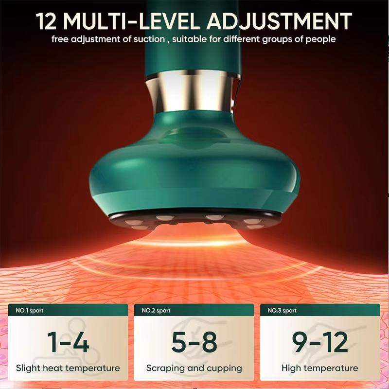 Smart Vacuum Massage Jars Rechargeable Cupping Device Infrared Red Light Warm Compress Body Back Shoulder Chinese Suction Cups
