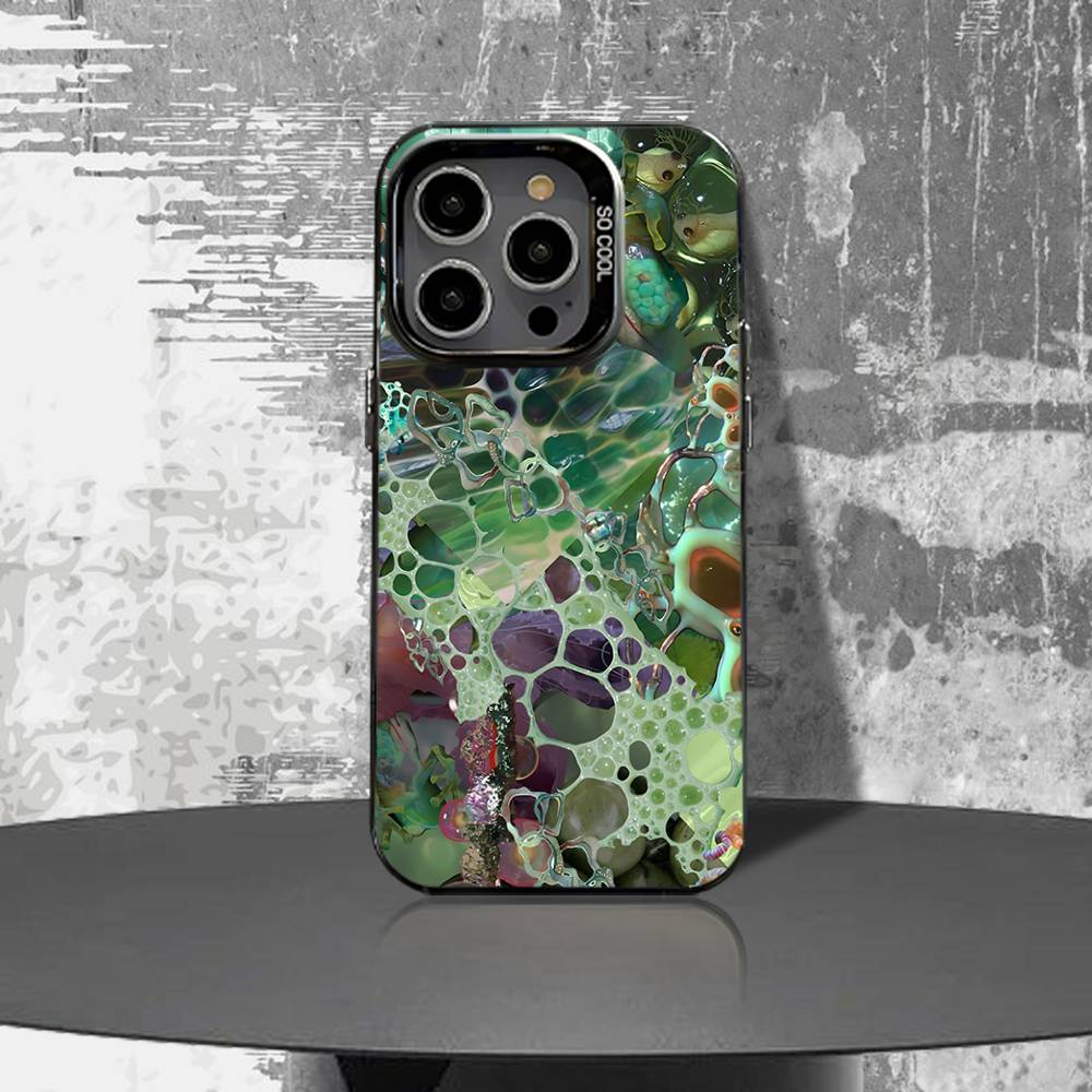 Hex Tech Psychedelic Phone Case For iPhone 16,15,14,13,12,11,Pro,XS,Max,Plus,Mini,SE4,E Black Matte Shockproof Cover