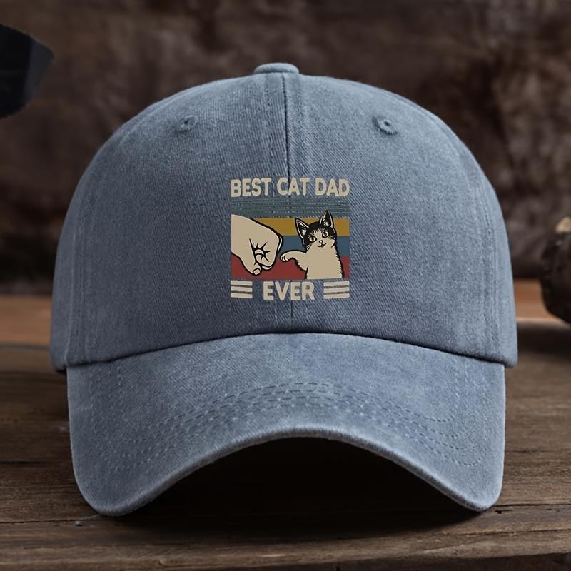 Best Cat Dad Hat with Claw Print and Cat Pattern Adjustable Buckle Design Suitable for Outdoor Activities, Travel, Fun Styling