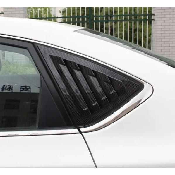 For Nissan Sentra Sedan 2013- Car Rear Louver Window Side Shutter Cover Trim Sticker Vent Scoop ABS Carbon Fiber Black Auto