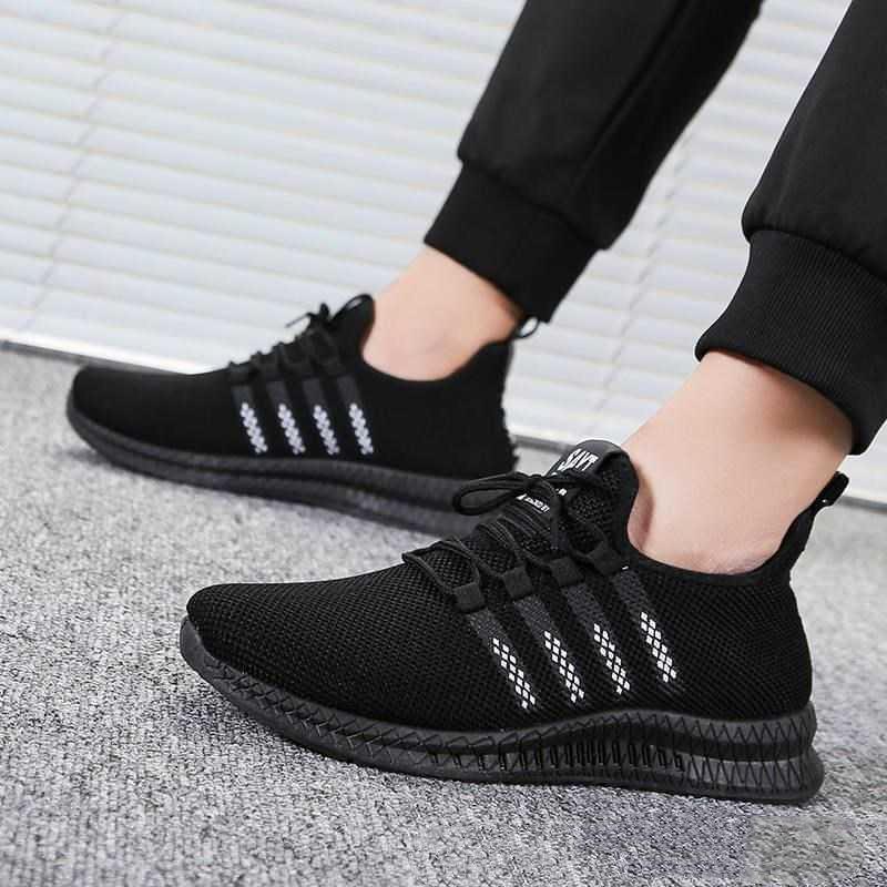 Sneakers men's new running shoes non-slip hollow breathable mesh shoes casual running Korean version trendy student sports men