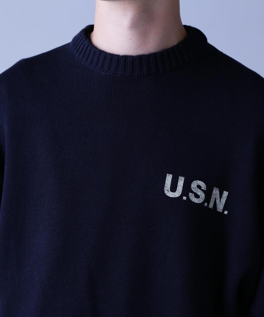 AVIREX NAVAL CREWNECK KNIT SWEATER XL 783-3932006 Navy