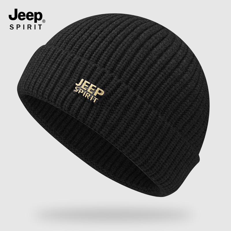 Autumn and winter knitted hat men's trendy melon fur hat outdoor cold-proof warm wool hat casual versatile pullover hat