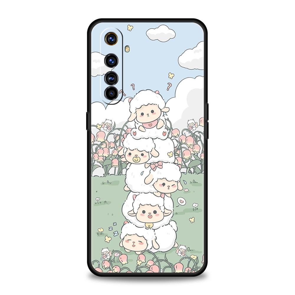 

Чехол для телефона для Oppo A17 A31 A54 A57 A78 A79 A80 A98 Find X5 X6 Reno 7 8 10 11 12 13 F Pro Мягкий ТПУ Милый Ягненок Ангел Овца Reno12 Pro