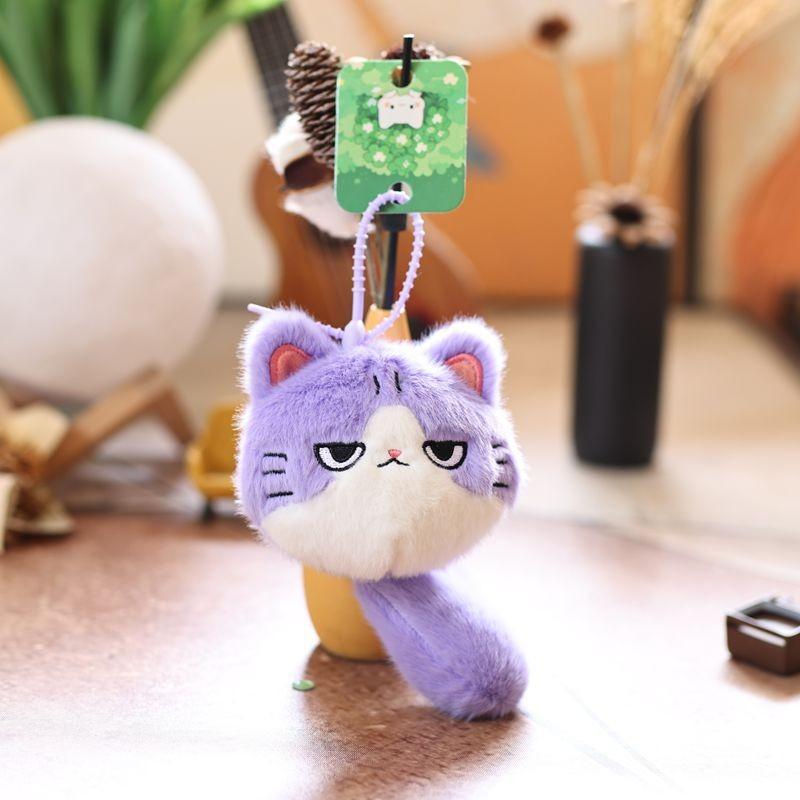 Animal Plush Cat Doll With Pp Cotton Filling For Bag Decoration And Gift