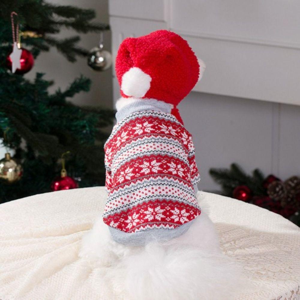 Pet Clothing Dog Christmas Sweater Thick-Warmed Knitted Pullover for Small Medium Dog