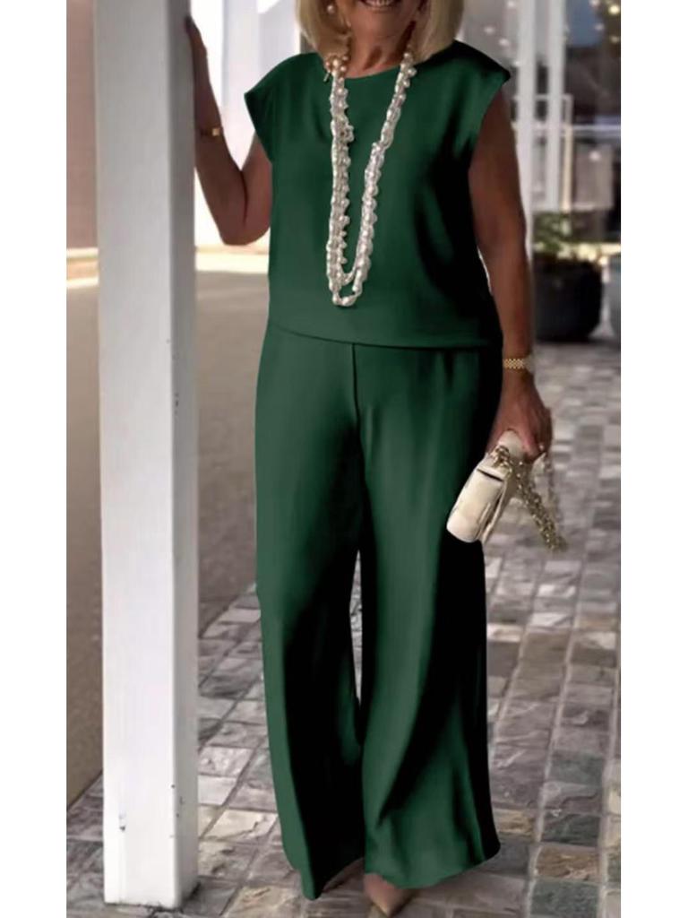 2025 Spring/Summer Elegant Sleeveless Retro European & American Fashion Women's Two-Piece Set