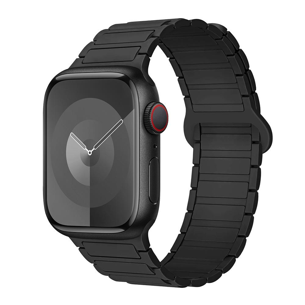 Compatible Silicone Magnetic Buckle Band for Apple Watch Series 1-11, Ultra 3, SE 3 Three-Bead Style