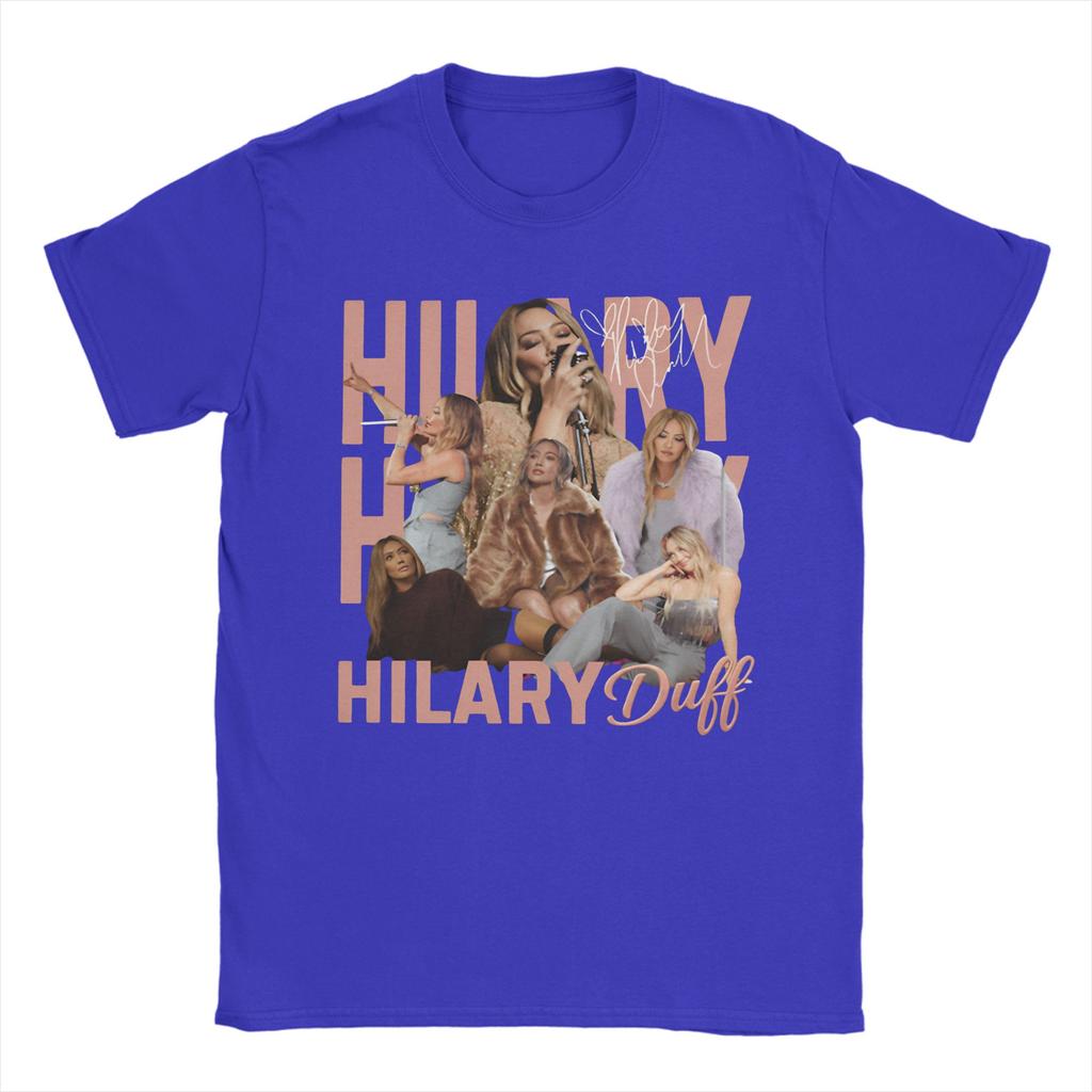 Unisex TShirts Hilary Duff Lucky Me Tour Crazy 100 Cotton Tee Shirt Short Sleeve T Shirt Crew Neck Tops Big Size