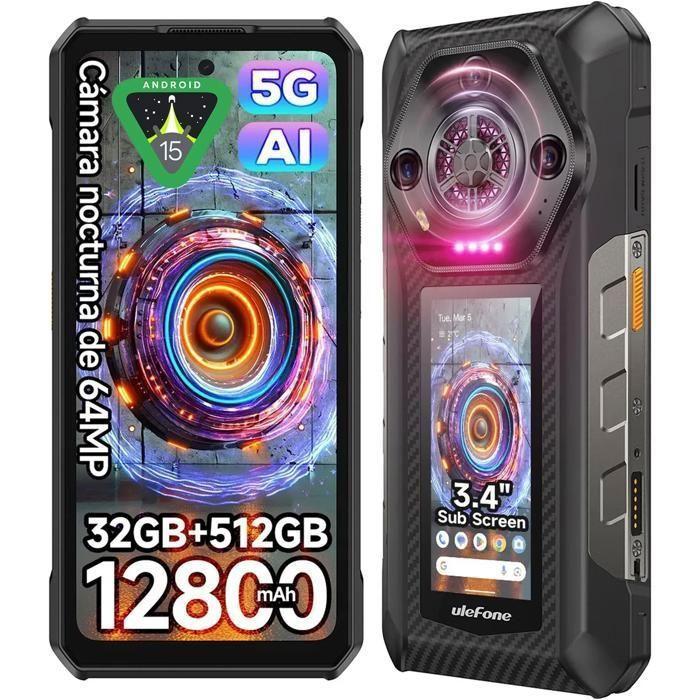 Rugged 5G Smartphone Ulefone Armor 30 Pro 6.95"+3.4" 120Hz FHD+ 12800mAh 32GB+512GB Unbreakable Portable Phone 64MP NFC Black
