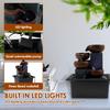 Tabletop Waterfall Home Decor Relaxation Meditation Desktop Fountain with LED Lights Flowing Water Ornaments Office Desk Gifts
