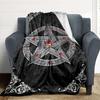 1pc Star Gothic Blanket, Lightweight Flannel Throw Blanket for Sofa, Bed, Travel, Camping, Living Room, Office, Couch096