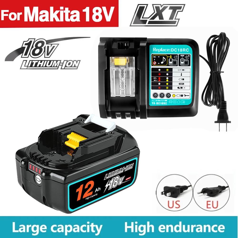 Genuine With Charger BL1860 Rechargeable Battery 18V 12000mAh Lithium Ion for Makita 18v Battery BL1850 BL1880 BL1860B LXT400