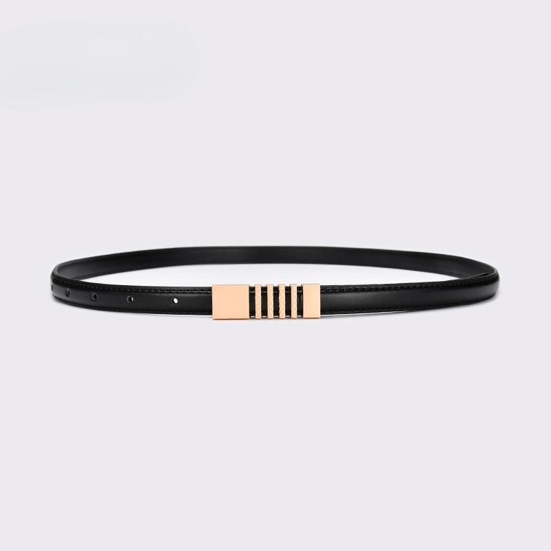 Small Belt Women's Jeans Belt Simple and Versatile Thin Belt Decorative Retro Gold Buckle Small Leather Belt Fashionable and Versatile