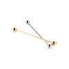 2 Pcs Men Gold Plated Tone Steel Collar Tie Pin Stud Barbell Bar Clip Clasp Brooch 6CM