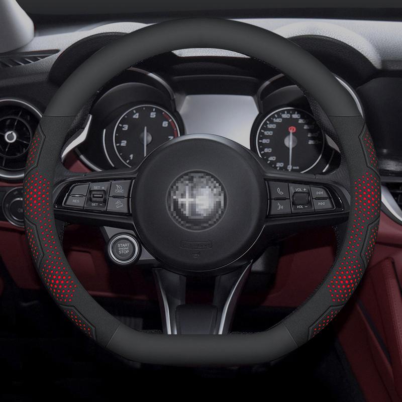 For Alfa Romeo Giulia Stelvio Giulietta 159 147 156 Mito Sportiva Carbon fiber Suede Car Steering Wheel Cover Auto Accessories