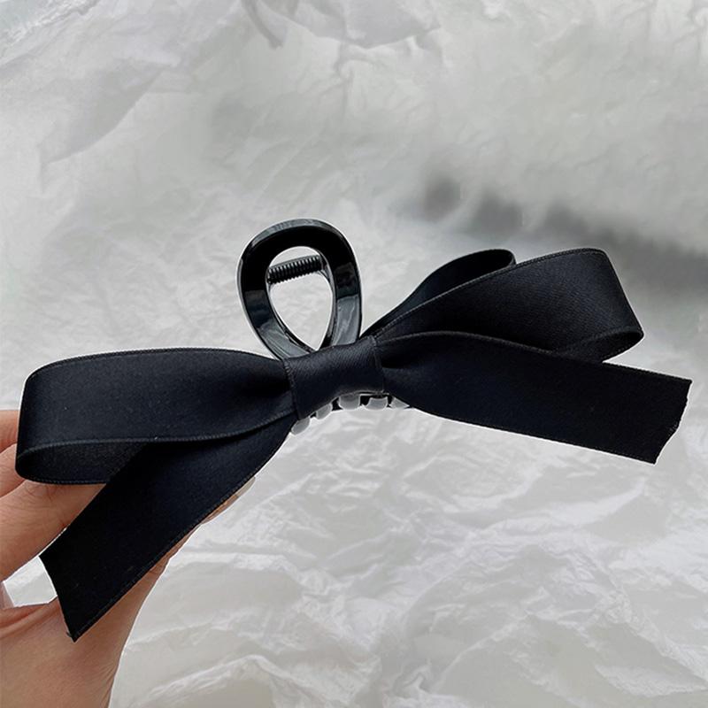 Korean Fashion Fabric Ribbon Hair Bow Hairpin For Women Sweet Girls Hair Clips Black White Bow Top Clips Female Hair Accessories