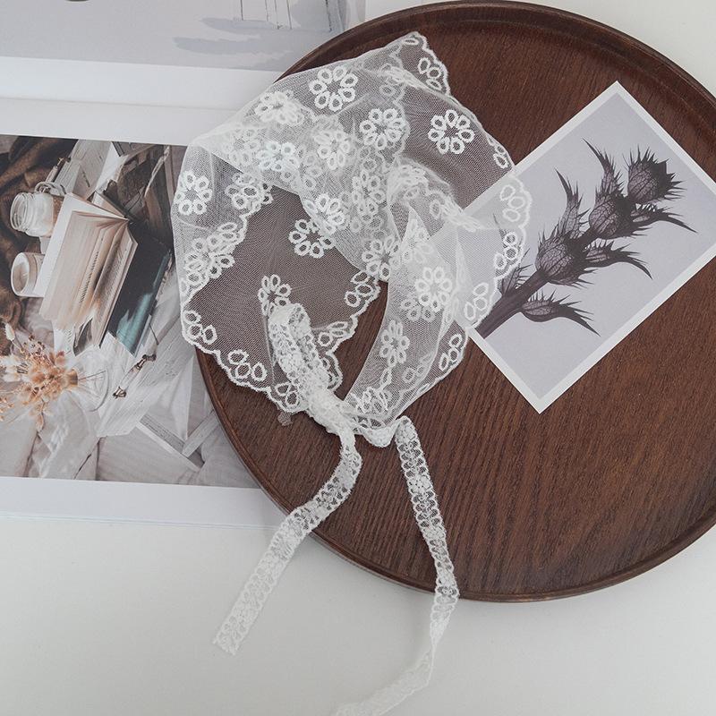 

Lace Headscarf New Spring and Summer Fashion Small Fresh Silk Tied Hair Temperament Small Cute Japanese Band Fashion Trend 105-19cm