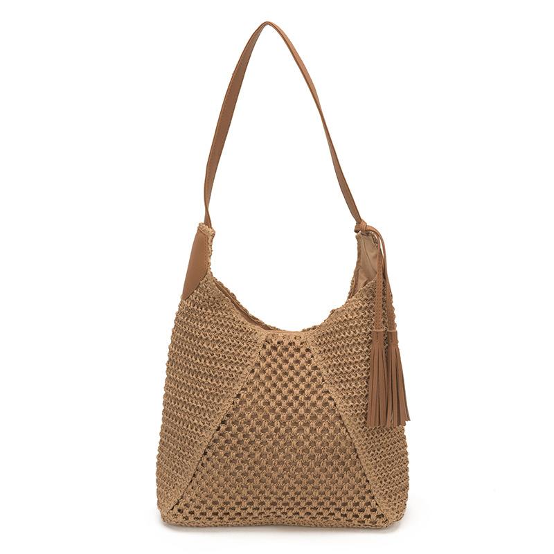 Large-capacity Woven Bag Summer Seaside Vacation Sweet Commuting Single-shoulder Tote Bag
