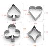 4Pcs Poker Cookie Cutter Set 430 Stainless Steel Kitchen Baking Mold (BPA Free, No FDA)