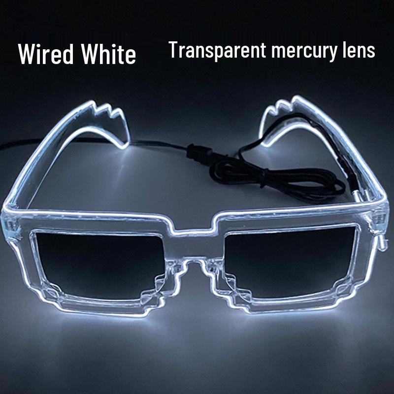 Bezprzewodowe LEDowe Migaące Okulary Mozaikowe na Występy Klubowe i Imprezowe