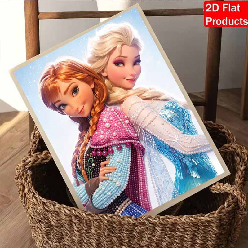 Disney Pearl Painting Anna and Elsa Pearl Art Painting Kit Art Pearl Painting Kit Adult Beginner Gift Creative Home Wall Decor