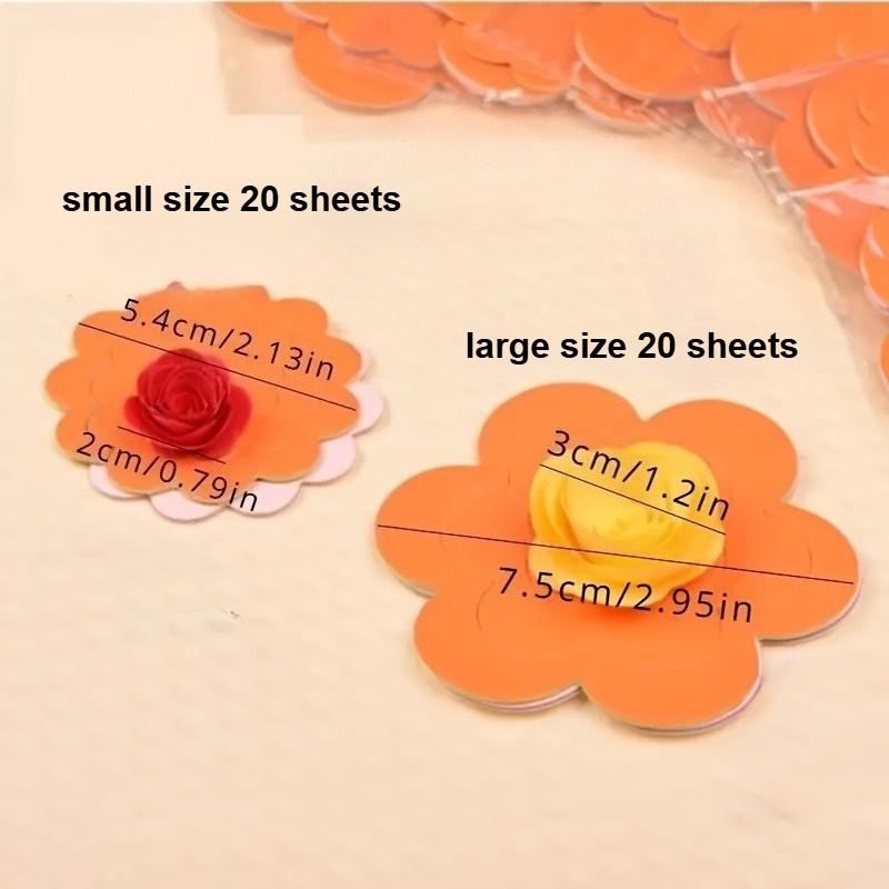 100pcs (Large Size 50pcs Small Size 50pcs) Rose Paper Stickers Mixed Color Origami DIY Craft Paper Wrapping Paper Tissue Paper
