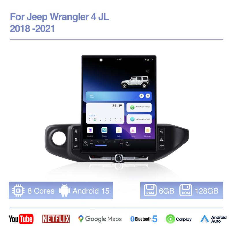 16.2 Inch 7870 Android 15 Car Radio For Jeep Wrangler 4 JL 2018 2019 2020 2025 Carplay Android AUTO Upgrade GPS