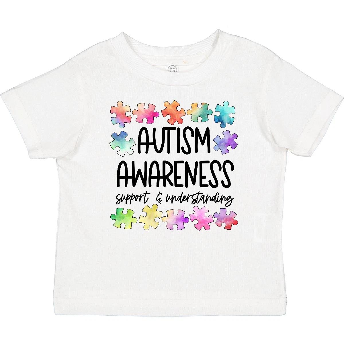 Inktastic Autism Awareness Support And Understanding Puzzle Pieces Baby kids boys T-Shirt 120