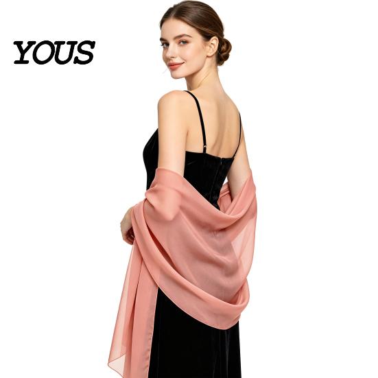 Comoda Coperta per Eventi Speciali Sciarpe e Coprispalle da Donna Abiti da Sera, Foulard da Matrimonio Trasparente Sposa, Sciarpa in Chiffon Morbida Abito Formale Donna, Elegante