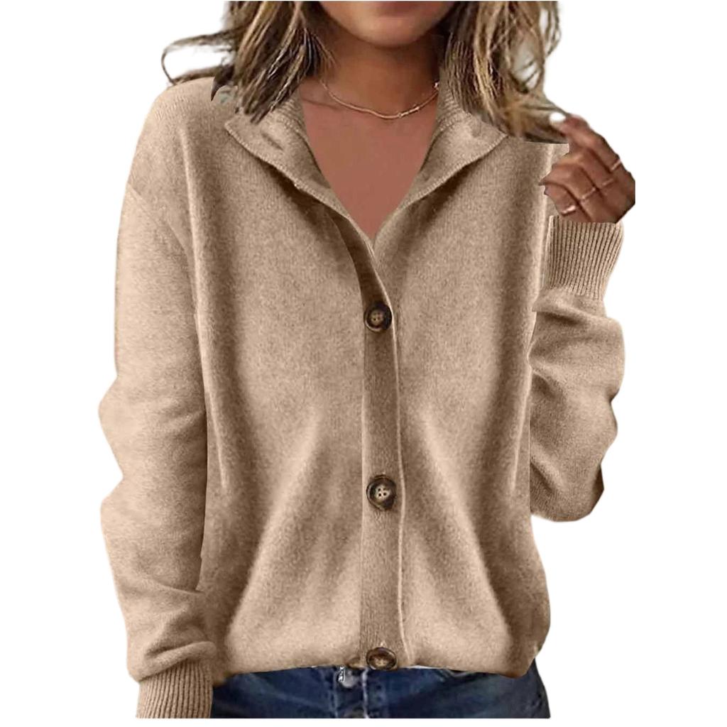 Women's Fashion Casual Solid-color Long-sleeved Cardigan Jacket