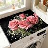 Vivid Pattern Absorbent Drain Mat Non-Slip Washing Machine Dust Cover Pad for Small Space Laundry Area Use