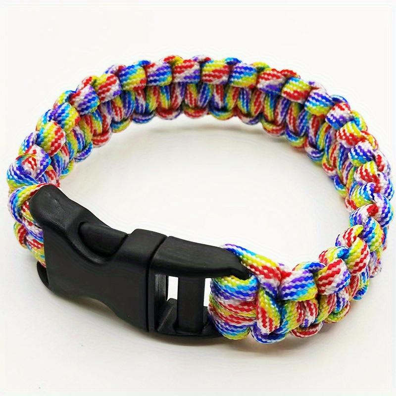 1pc Seven-core Umbrella Rope Bracelet, Creative Color Braided, Plastic Mosaic Material, Weave Main Material, Simple Style
