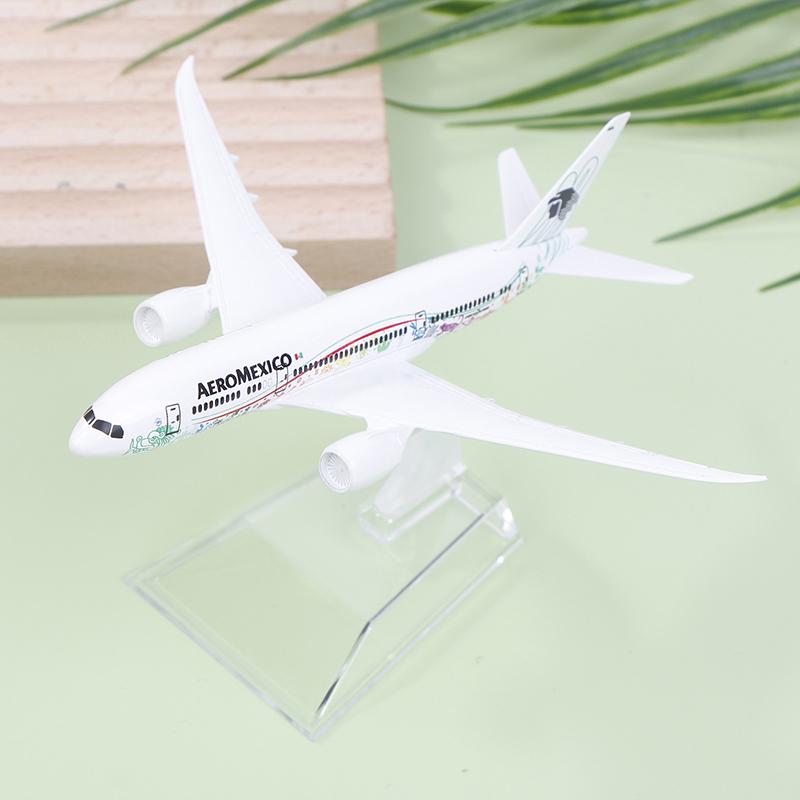 16 cm, Maßstab 1/400, Metalllegierung, mexikanische Air Aeromexico B787 Airlines-Flugzeugmodell, Boeing 787 Airways-Flugzeugmodell, Druckgussflugzeug