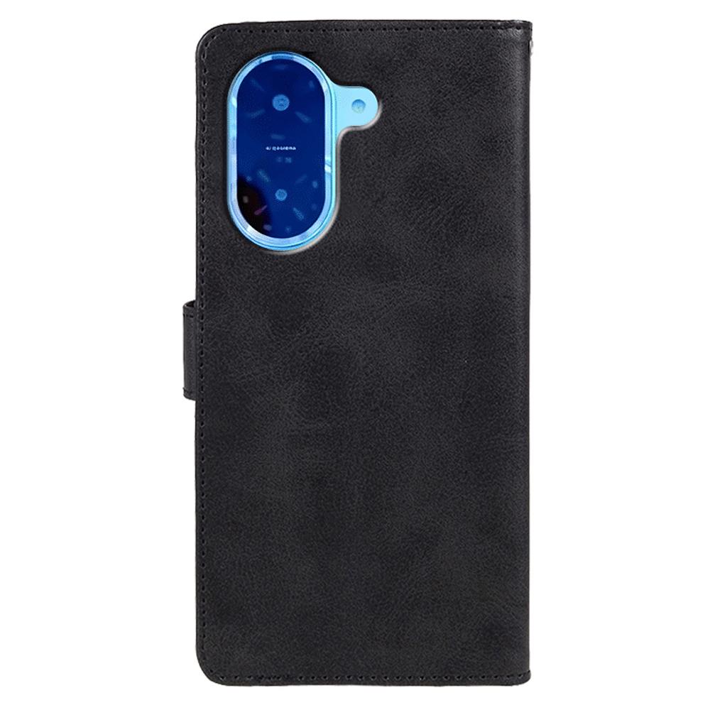 For Xiaomi Redmi A5 4G (171.7mm)/Poco C71 4G Case Calf Texture PU Leather Wallet Phone Cover with Wrist Strap