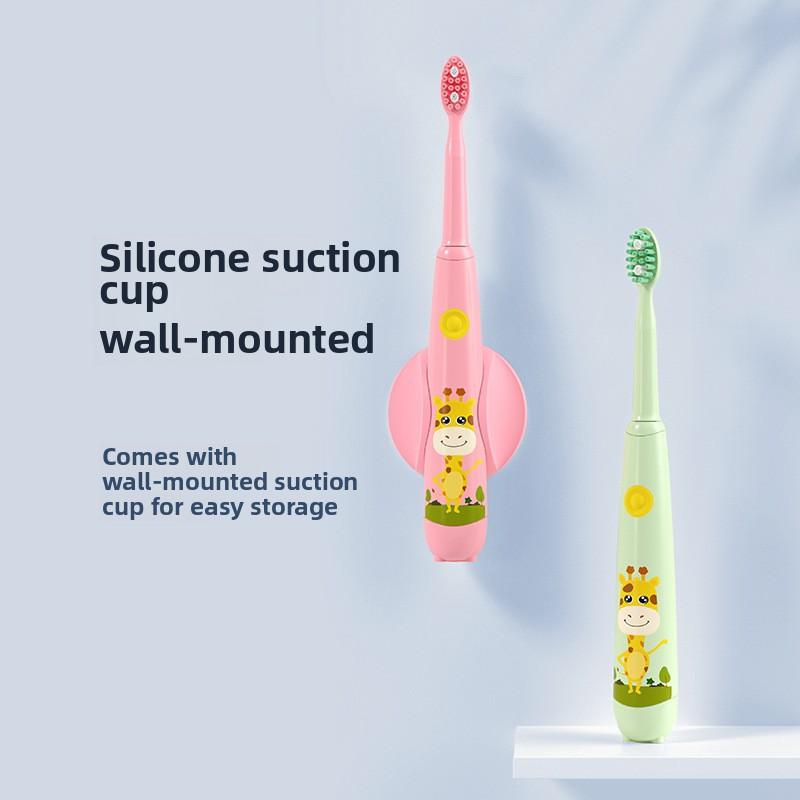 Dětský elektrický zubní kartáček DuPont Měkké štětiny Vodotěsný USB nabíjení Dětský zubní kartáček se silikonovým stojánkem