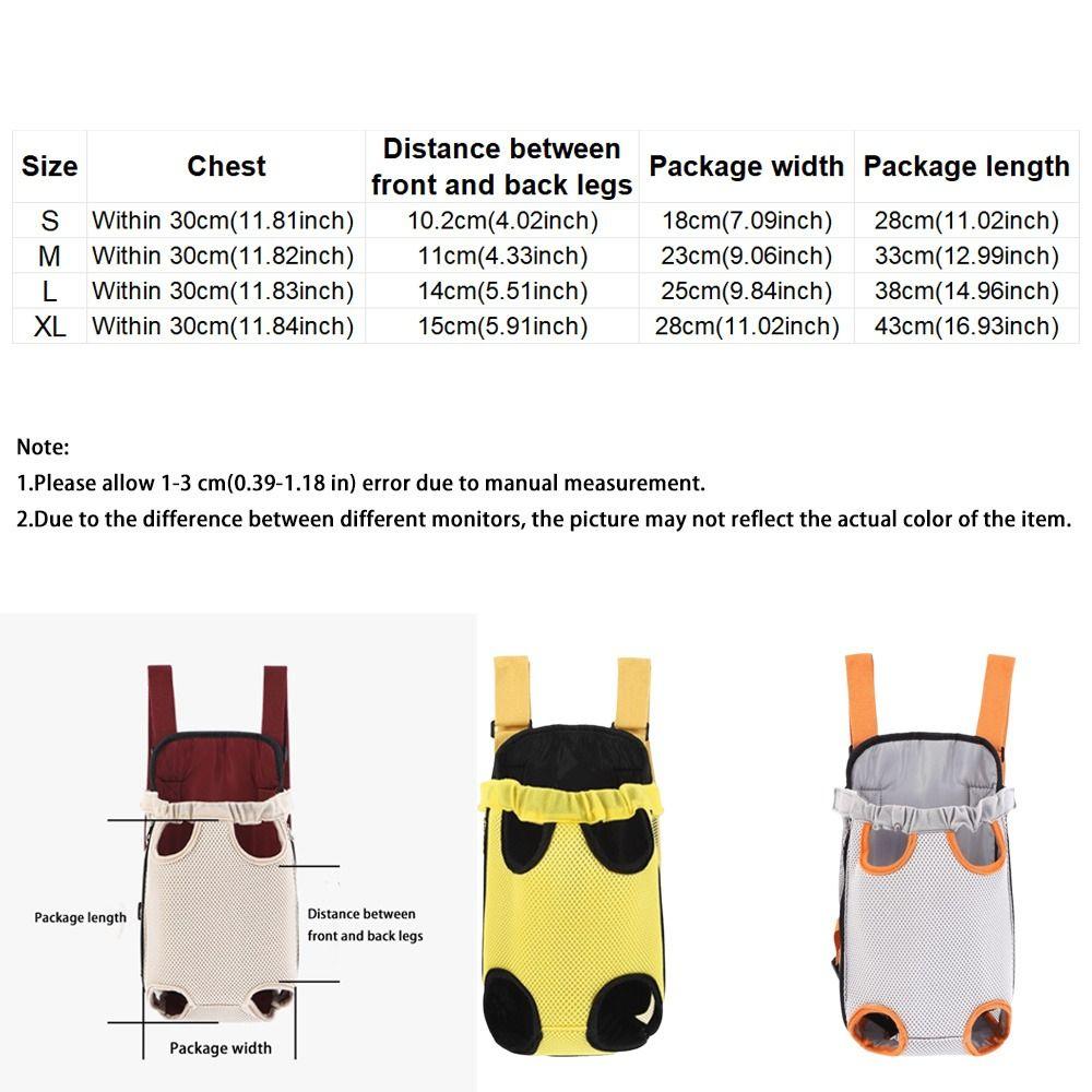 Double Shoulder Dog Front Carrier Breathable Mesh Dog Carrying Bag Pet Outdoor Backpack Camping