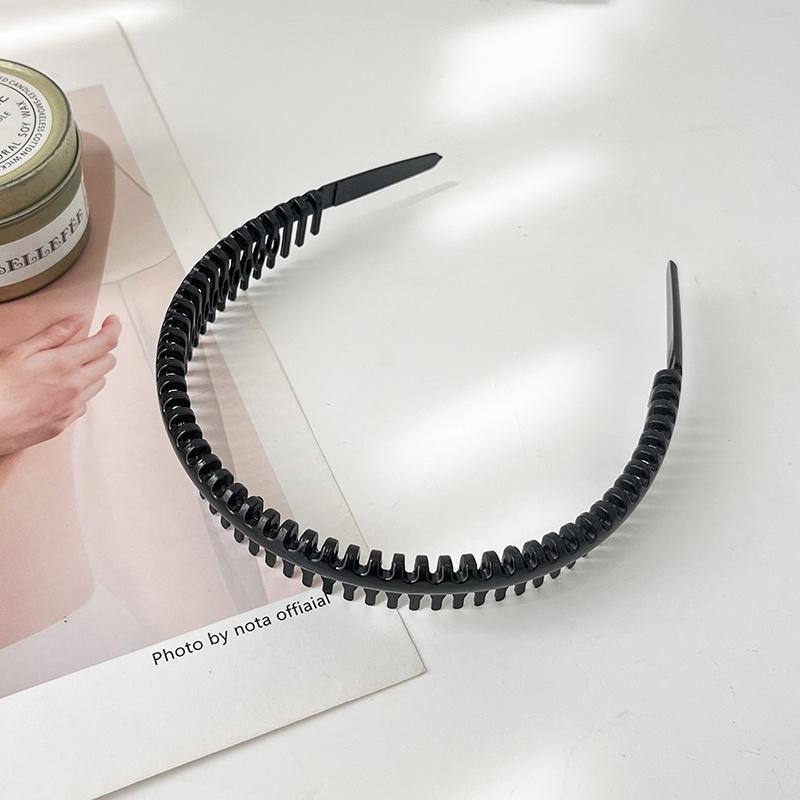 Black Series Headband Korean Style Practical Simple Face Wash Non-Slip Toothed Pressure Hair Hair Band Plastic Hair Accessories
